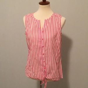 Striped Sleeveless Blouse